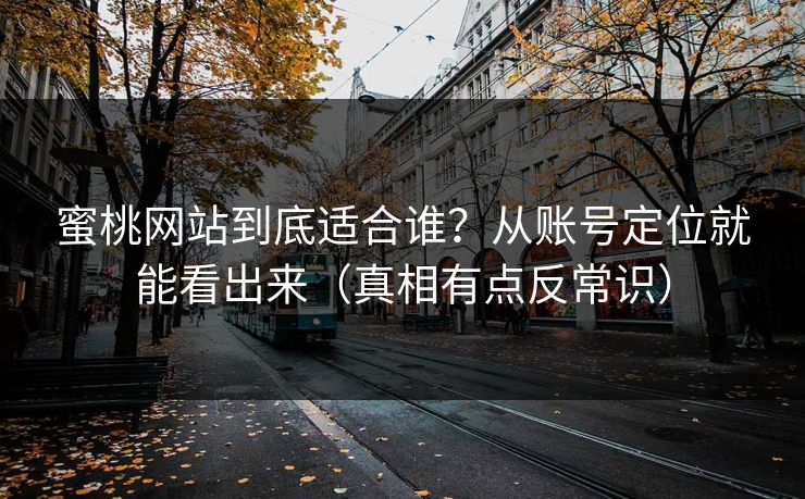 蜜桃网站到底适合谁？从账号定位就能看出来（真相有点反常识）